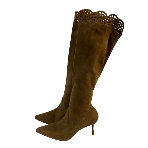Manolo Blahnik Shoes - Manolo Blahnik Pafatolo suede stretch boots in mocha
